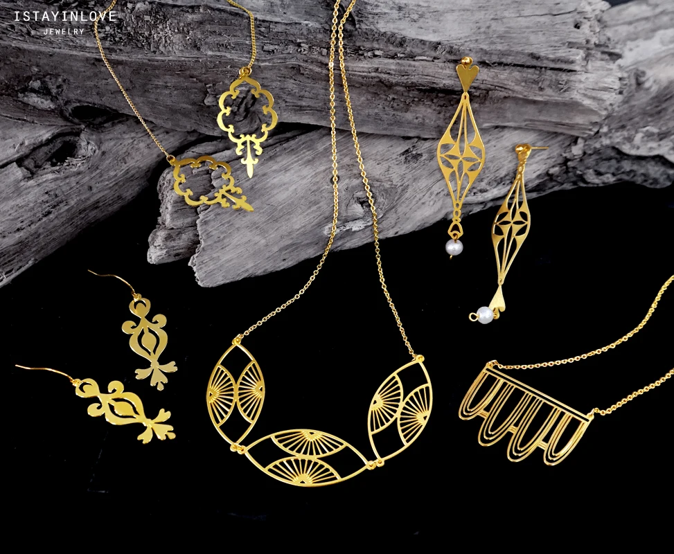 Handmade Jewelry Making Supplies Pendant Laser Cut Metal Raw Brass
