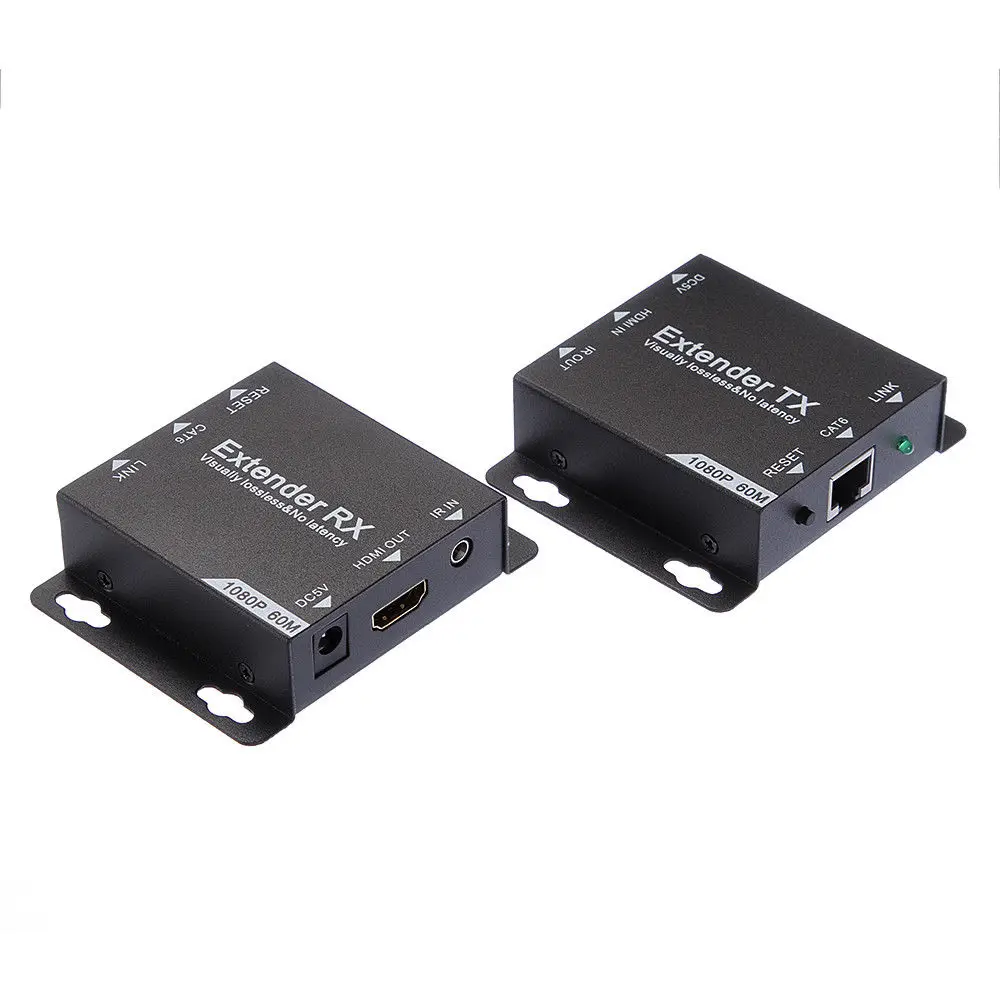 HFES HDMI удлинитель TX + RX 1080P до 60 м через Cat6/7 UTP Ethernet RJ45 кабель ИК управления| |