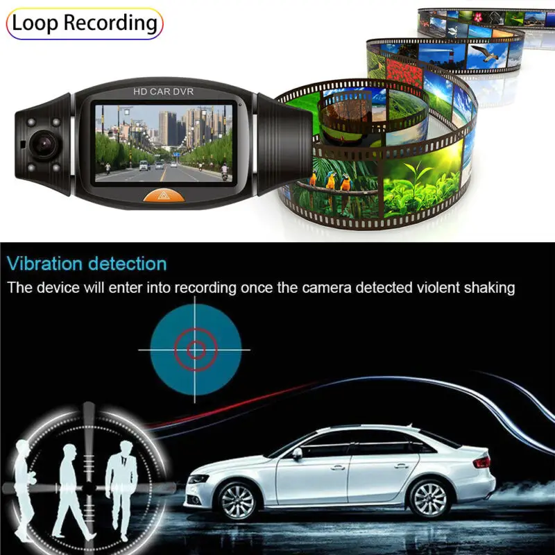 Видеорегистраторы для автомобилей Камера камера памяти GPS Двойной объектив Автомобильный видеорегистратор Full HD 1080 P Автомобильный