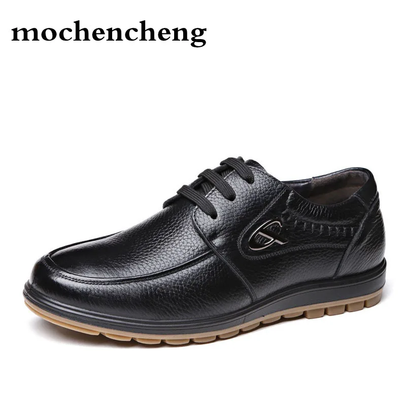 

2018 Brand Men's Casual Shoes Soft Brown Lace Up Summer Autumn Flats Men Genuine Leather Shoes Men Driving Soft Father Gift