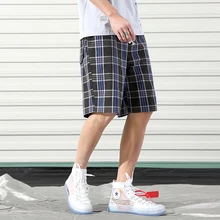 Новые летние клетчатые шорты Для мужчин модные ретро прямо Повседневное пять брюки человек уличная тенденция дикий хип-хоп свободные шорты M-5XL