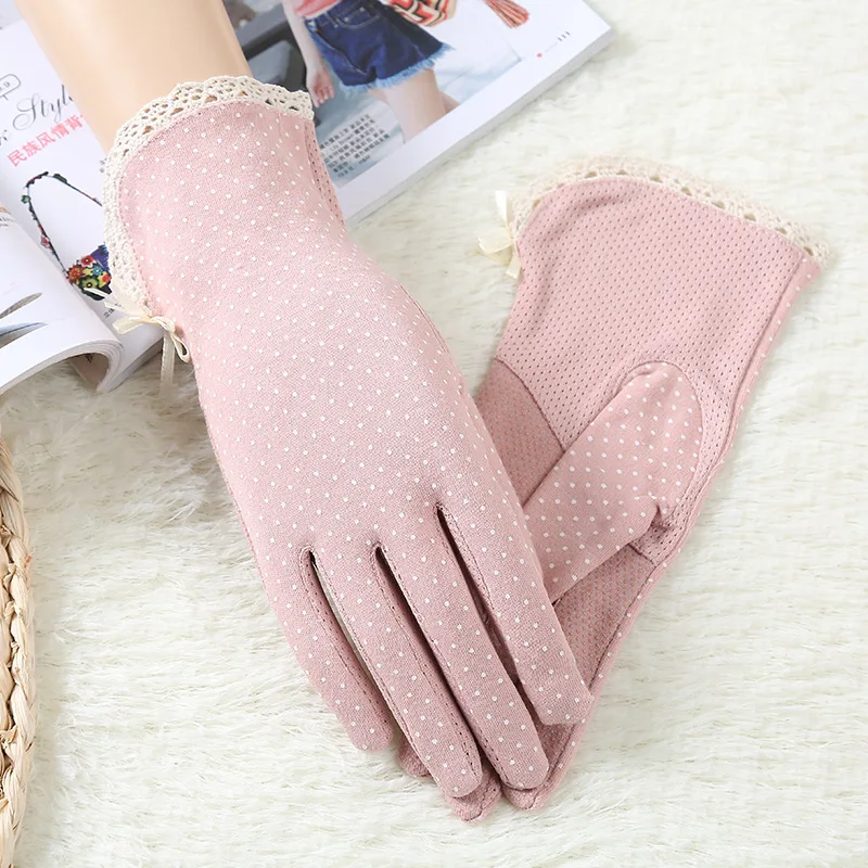 

New Women Lace Gloves Summer Elegent Girls Thin Mittens Cotton Decent Thin Formal Driving Gloves Touch Screen Mittens Morewin