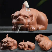 Из китайской фиолетовой глины курильница для благовоний горелка счастливое мифическое дикое животное Pixiu ладан горелка фэн шуй украшения для дома офиса