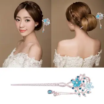 

Vintage Hair Stick Opal Flower Hair Chopsticks Hair Decor Chinese Hairpins Ancient Hair Clip