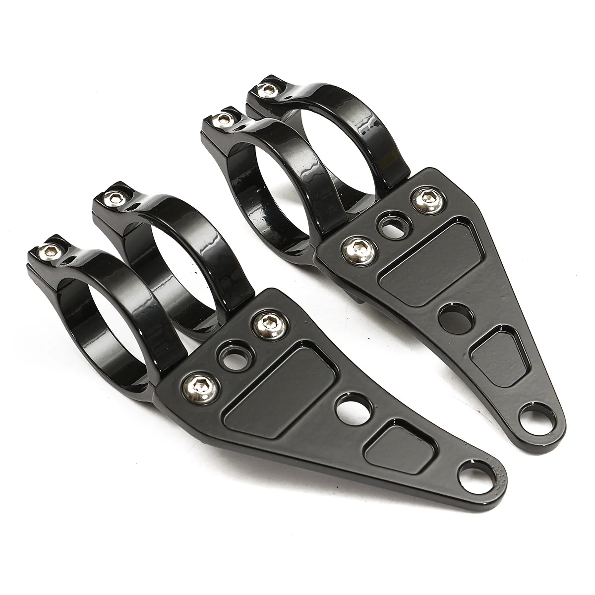 

1 Pair Black 41mm Aluminum Motorcycle HeadLight Mount Bracket Fork For Harley Chopper /Cafe /Racer