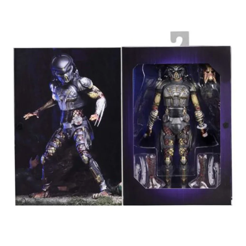

NECA Aliens vs Predator Ultimate Fugitive 2pcs Head Predator Unmasked Scarface Action Figures Anime Toys For Kids children gifts