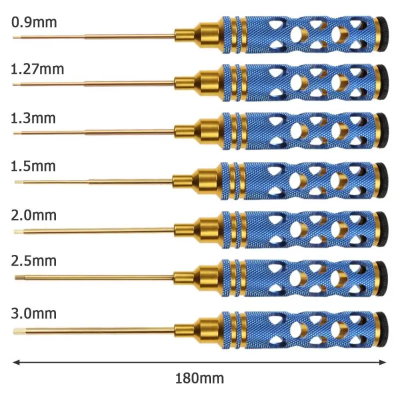 RC Metal Hex Screwdriver Tool Set White Steel Titanium Plating for RC Helicopter Drone Aircraft Model Repair Tools Hollow Handle