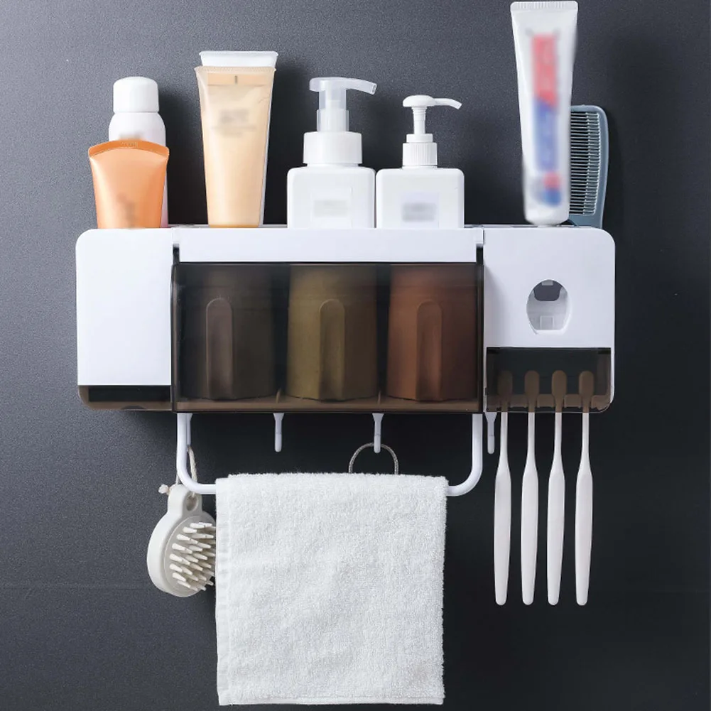 

Facial Cleanser Plastic Toothpaste Cup Holder Home Placement Organizer Wash Items Storage Rack Toothbrush Bathroom Mugs