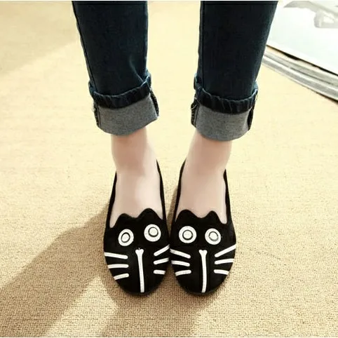 Chaussures on dog Femme Bande cat Dessinée Mode Appartements Automne Arrivée Femelle Dog Léger Femmes Mocassins Dames Printemps De And Casual Cat Mignon Nouvelle Slip qRxC7pqYw