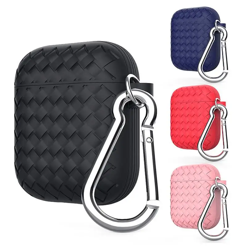 For Airpods Earphone Case Soft Silicone Shockproof Cover Bluetooth Wireless Headset Anti-knock Protection With Hook Ultra Thin |