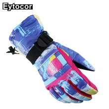 Eytocor Для мужчин& женские лыжные перчатки Водонепроницаемый теплые унисекс сноуборд перчатки мотоциклетные зимние Лыжный Спорт Восхождение зимняя рукавица перчатки