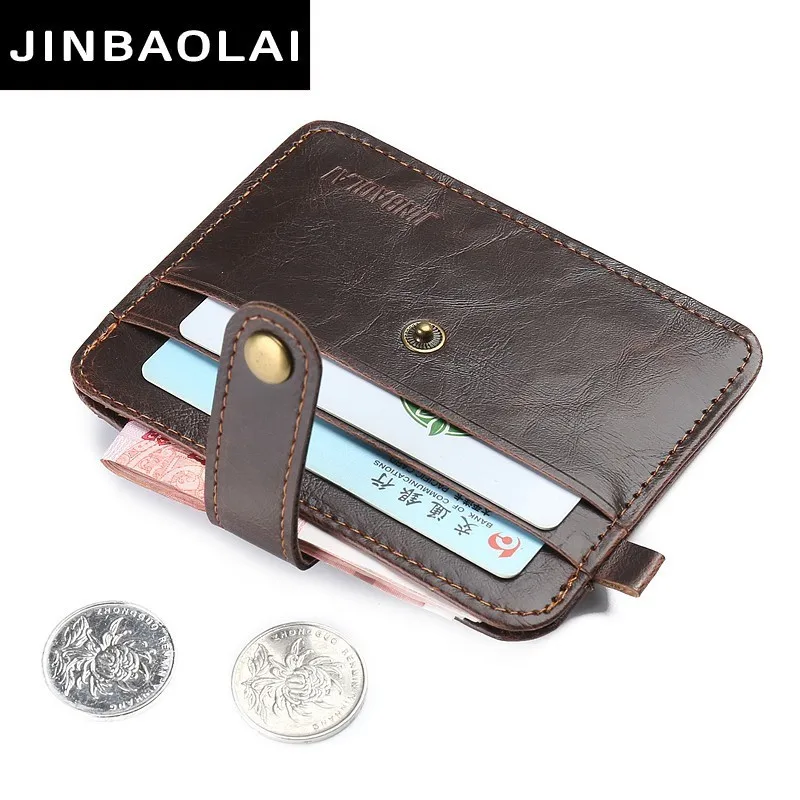 JINBAOLAI Новый Тонкий Кредитная Карточка Держатель Мини Бумажник Мужские