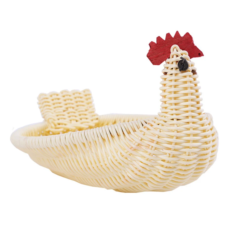 

JEYL Creative Fruit Handmade Rattan Woven Living Room Fruit Plate Bread Dried Fruit Storage Basket Candy Plate Cock Basket Hom