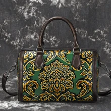 Высококачественная сумка-мессенджер из натуральной кожи, сумка для покупок, тисненая роскошная сумка, винтажная женская сумка из натуральной кожи с верхней ручкой