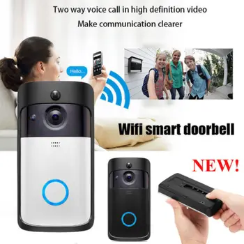 

HD Smart Video Wireless WiFi Door Bell IR Visual Camera Record Security System
