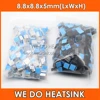 WE DO HEATSINK 10pcs 8.8x8.8x5mm Small Tiny Silver / Black Heatsink Aluminum Heat Sink Radiator Cooler With Tape Applied ► Photo 2/6