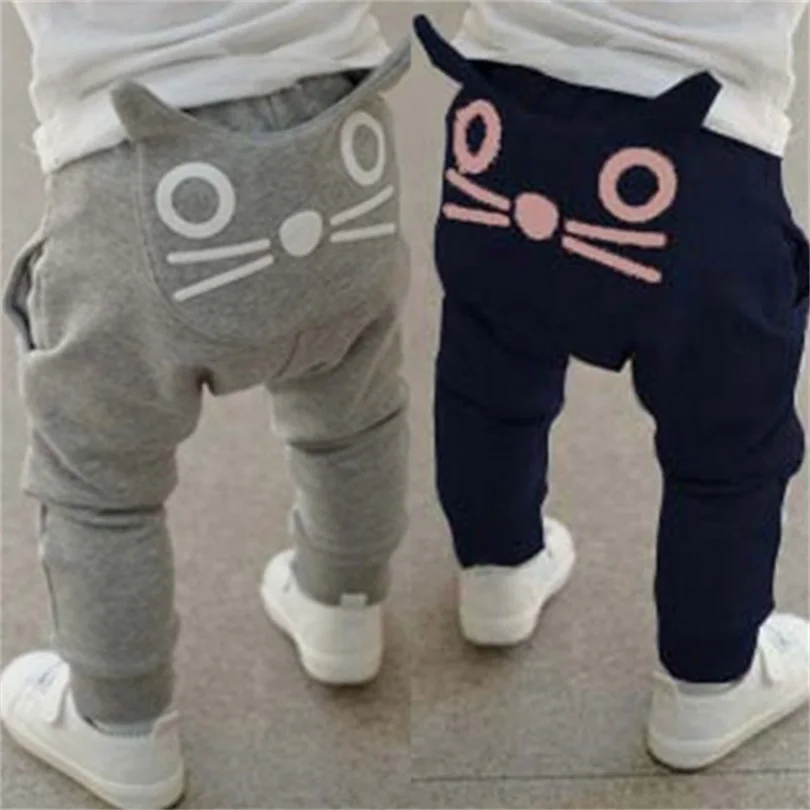 

Retail hot sale spring and autumn kids clothing boys girls harem pants cotton owl trousers baby pants