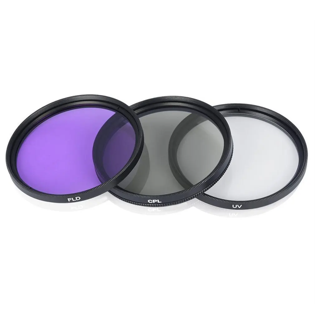 3pcs Filter Lens 49mm 52mm 55mm 58mm 67mm 72mm 77mm Polarized CPL+UV