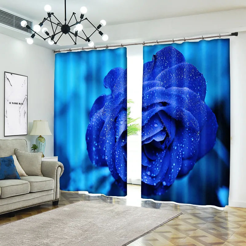 

plant 1set Digital print blackout curtains for window treatment blinds finished drapes window curtains Living room bedroom CU198