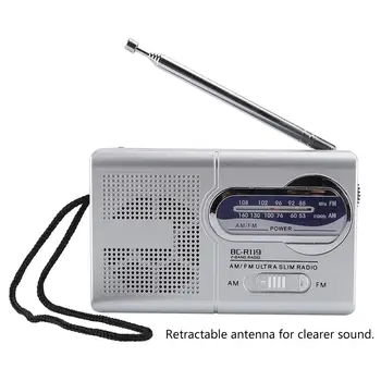 

Multi-function Mini Pocket AM/FM BC-R119 Radio Speaker Receiver Telescopic Antenna Radios for Elderly AM/FM radio