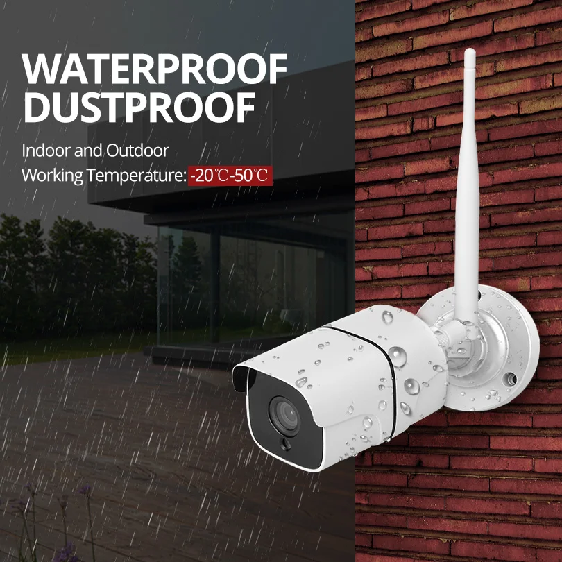  Wetrans Wireless Security Camera System 1080P IP Camera Wifi SD Card Outdoor 4CH Audio CCTV System 