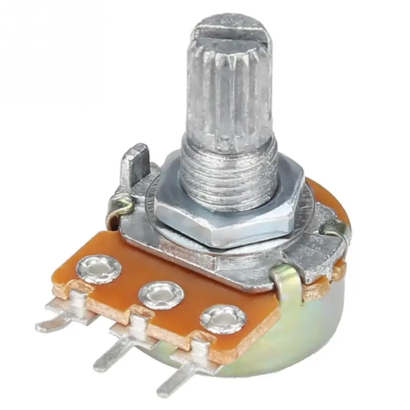 50pcs WH148 B500K Linear Pot Adjustable Rotary Potentiometer Variable Resistor 15mm with Washers