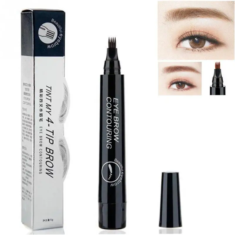 

Hot sale Waterproof Microblading Tattoo Eyebrow Pencils Fork tip Eyebrow Tattoo Pen 4Head Fine Sketch Enhancer Korean Cosmetics