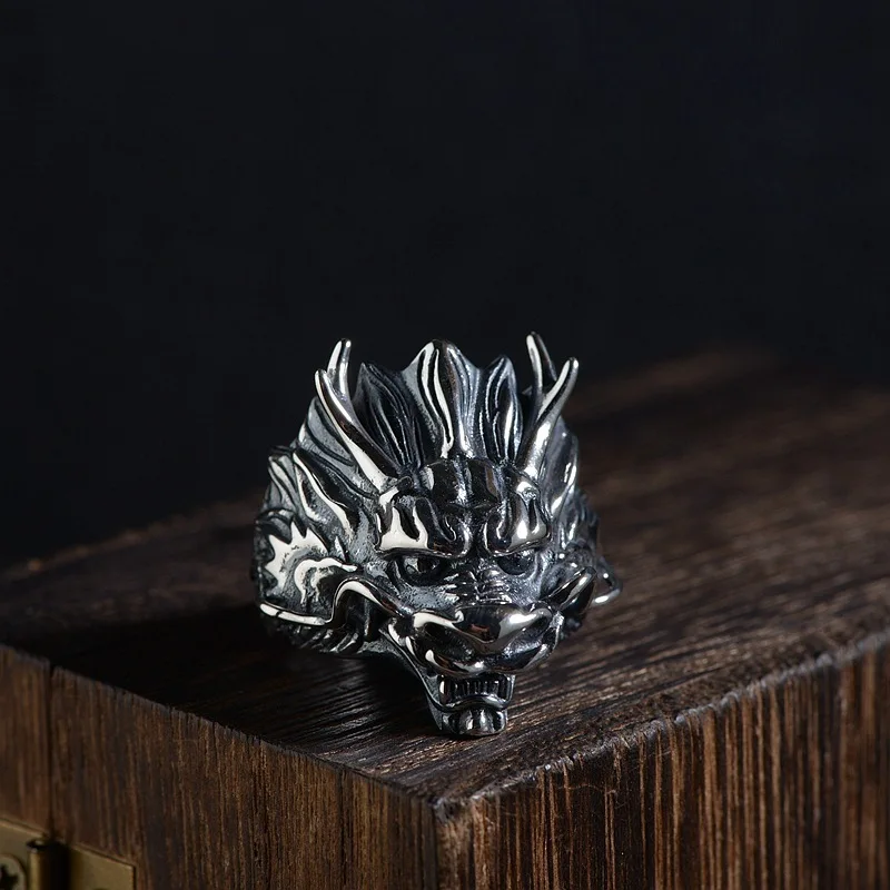 

2019 Men Limited Anel Feminino Deer Ring S925 Resto Ancient Ways Is Male Money Process The Dragon Totem Thai Her Rings