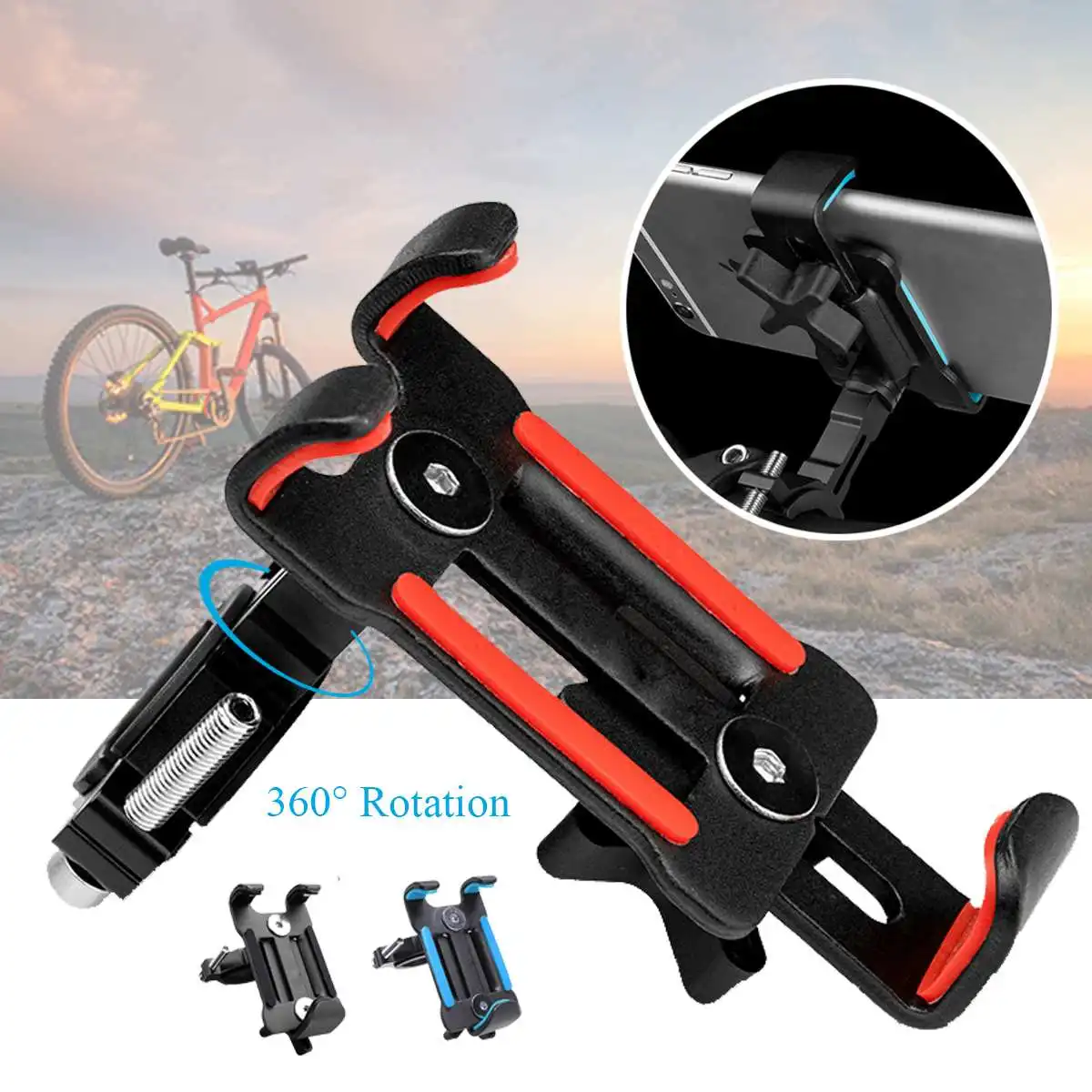 

Universal Bicycle Bike Phone Holder 360 Rotation Aluminum Motorcycle for Xiaomi Electric Scooter Pram Mount Bracket For iphone