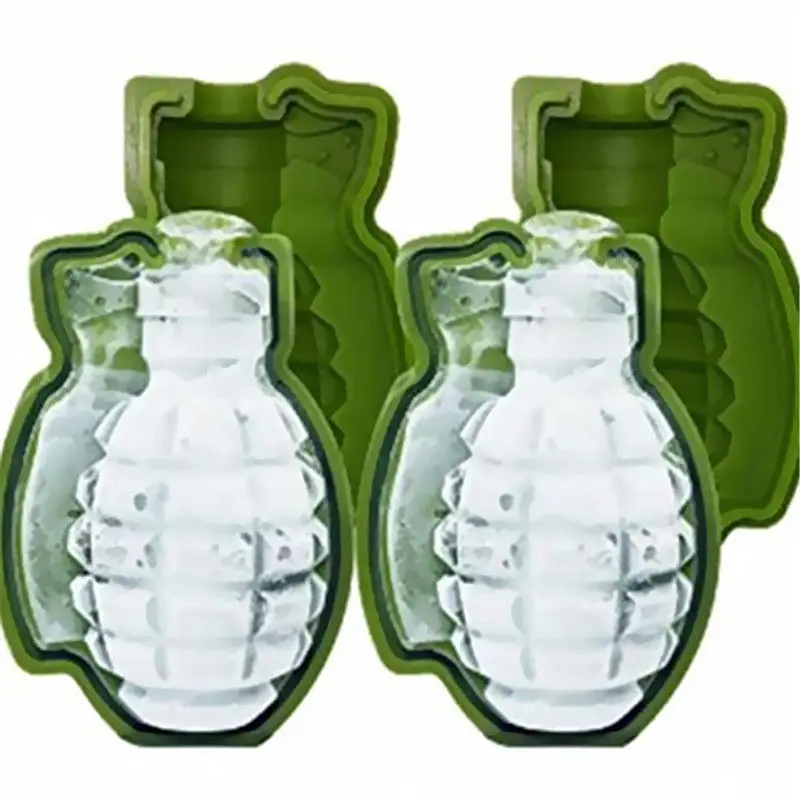 1pcs 3D Ice Buckets Cube Mold Grenade Shape Ice Cream Maker Bar Drinks Whiskey Wine Ice Maker Silicone Kitchen Tool