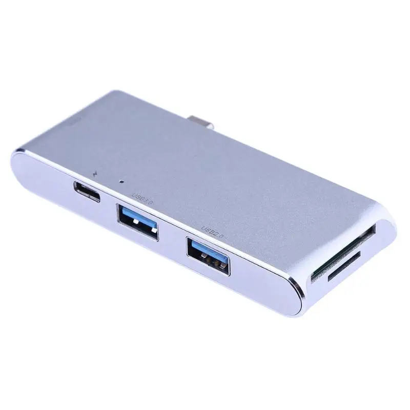

Type C HUB Splitter Adapter Type-C USB 3.1 to USB3.0+ 2 USB2.0 Hub+ 3.0 SD/TF Card Reader+ PD Charging Port