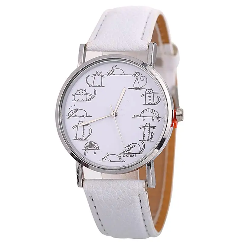 Элитный бренд для женщин часы 2019 Новая мода повседневное из искусственной кожи Кварцевые аналоговые наручные часы маленьких животные Relogio