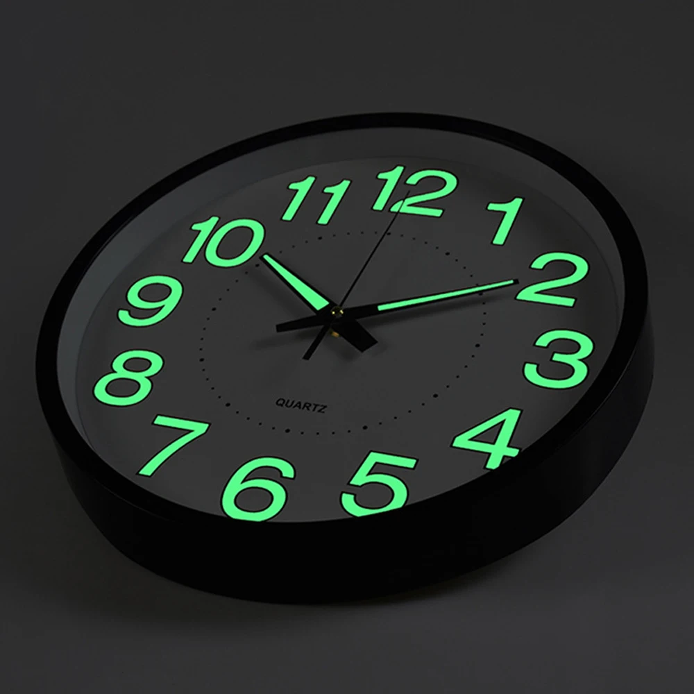 

Night Lights Luminous 12 Inch Home Decor Fashion Creative Silent Bedroom Living Room Wall Clock Quartz Clock Christmas Decor