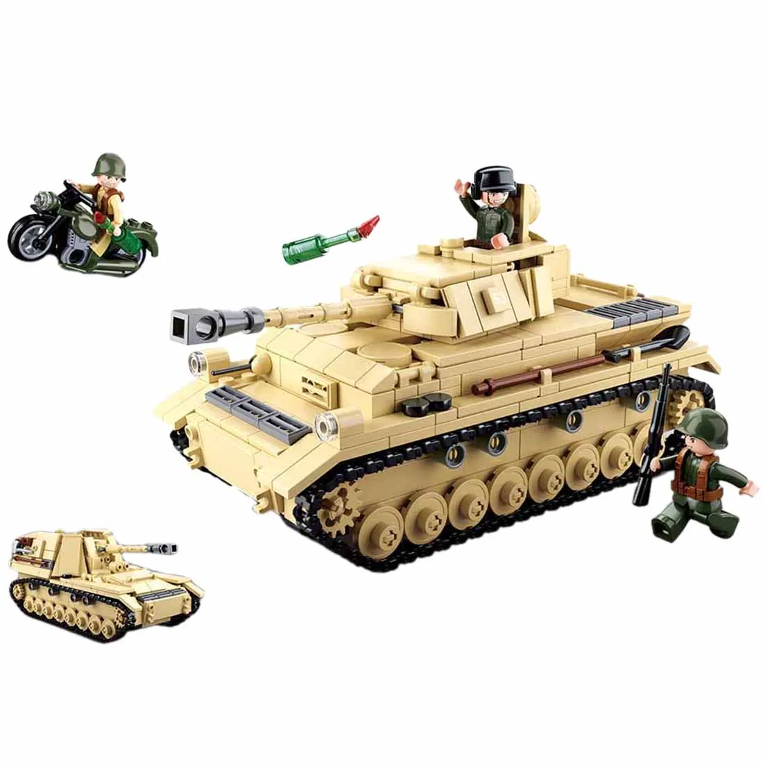 

Sluban Military Theme DIY Small Particle Building Block Assembly Construction Kit for Children Birthday Gift - No.4 Tank