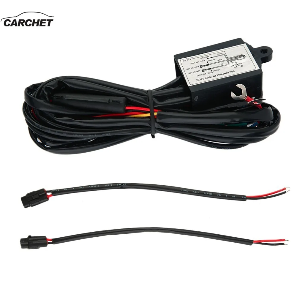 

CARCHET 12V 30w DRL Controller Auto Car LED Daytime Running Light Relay Harness Dimmer On/Off Switch Parking Light Relay