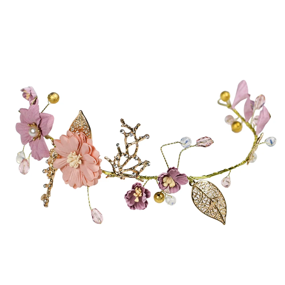 

1pc Wedding Headband Flowers Gold Leaves Bridal Headwear Hair Accessory Headpieces Headwear for Wedding