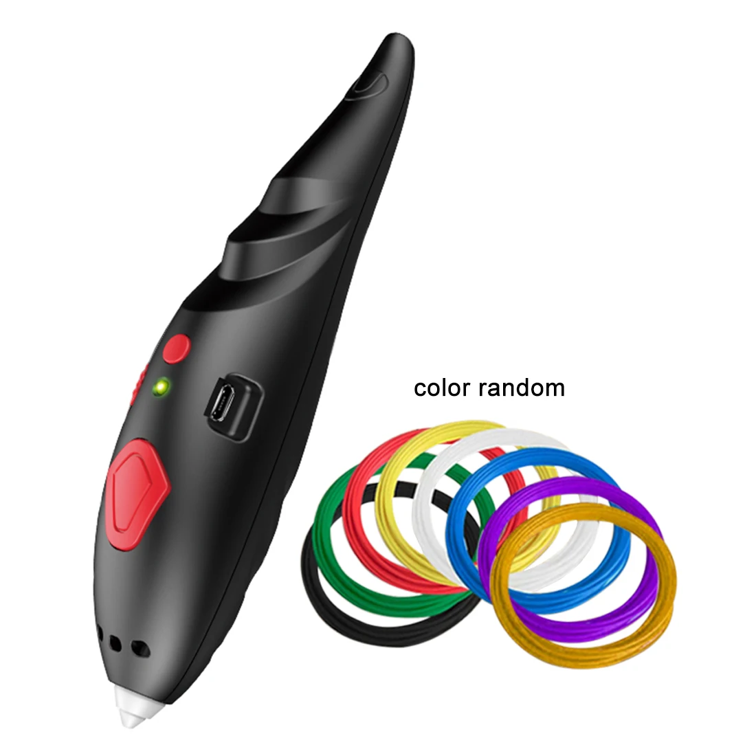 

3D Printing Drawing Toy Pen Children Student Three-Dimensional Doodle Pen DIY Art Drawing PCL Filament Tool Gift 500MA - Black
