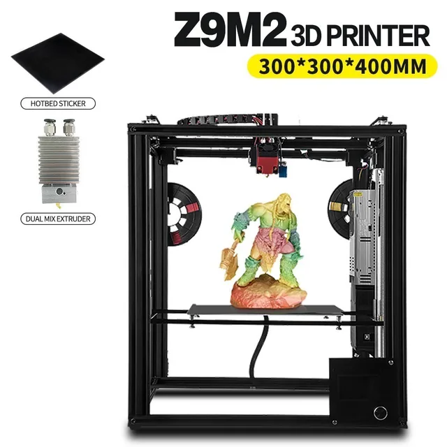 Cheap ZONESTAR Dule Three Extruder Mix Color Full Metal Large Aluminum Frame 3D Printer DIY Kit Auto Level Optional Laser Engraving