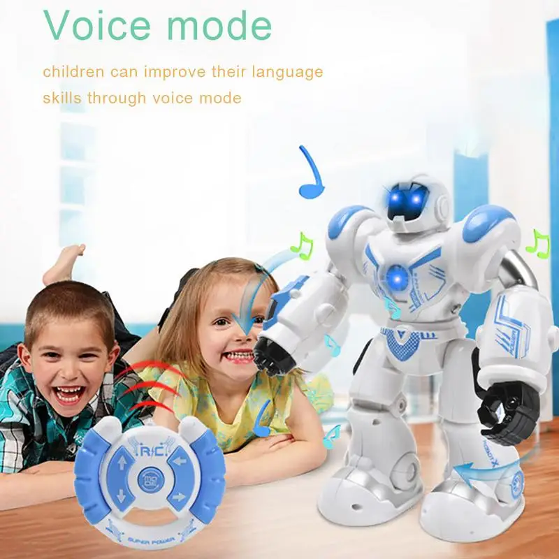 Early Childhood Education Intelligent Electric Remote Control Robot LED Light Singing Dancing Full Presentation RC Robot Toy