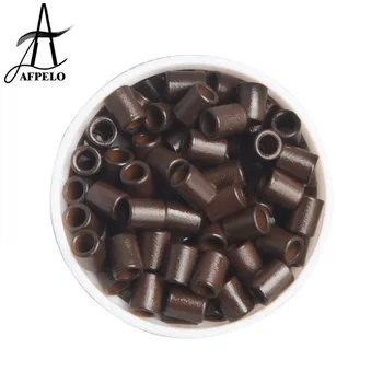 

4.0*2.7*5.0mm NEW 1000pcs New Aluminum Without Screw Hair Beads Loop Micro Rings Hair Extension Tools Hair Beads Cuffs 2colors