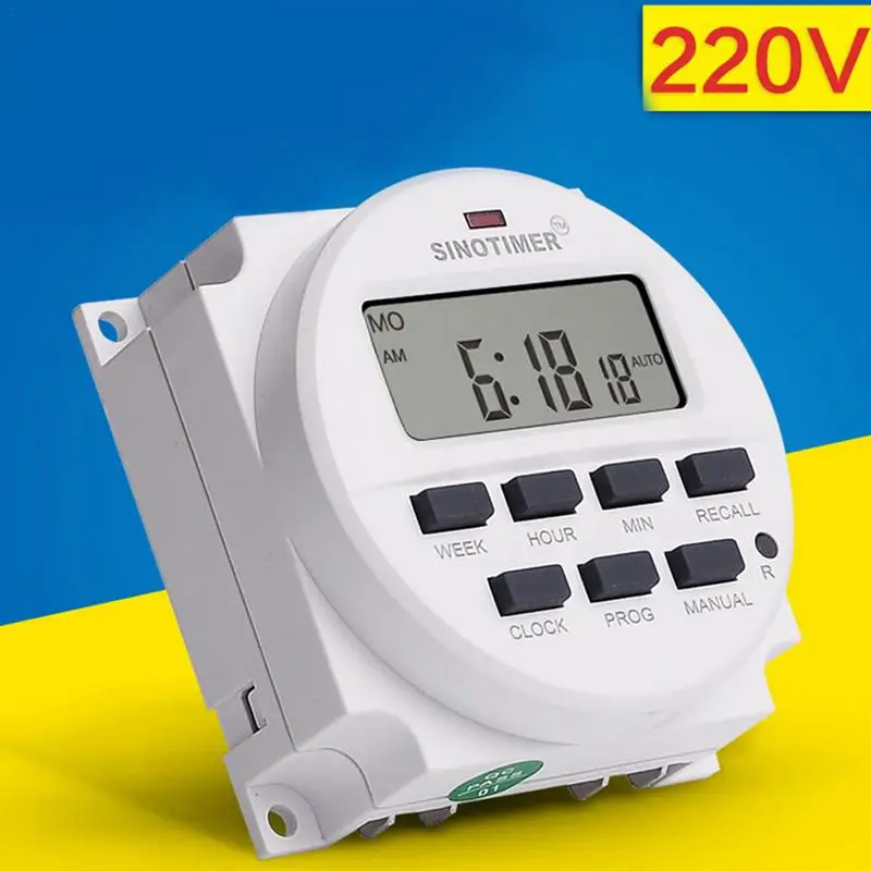 

LCD Digital Programmable Timer Switch With UL Listed Relay Inside And Countdown Time Function 220 - 240V 16A AC