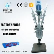 1L SF-1L Китай заводская цена для стеклянный реактор с рубашкой с миксером с конденсатором