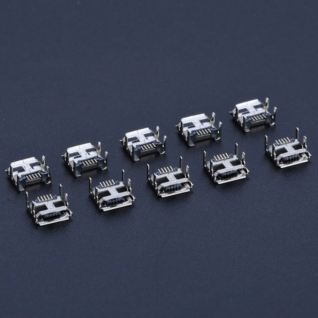 

Mayitr 10pcs Micro USB Type B 180 Degree 5pin Female Socket 4 Vertical Legs Soldering Connectors for Mobile Phone