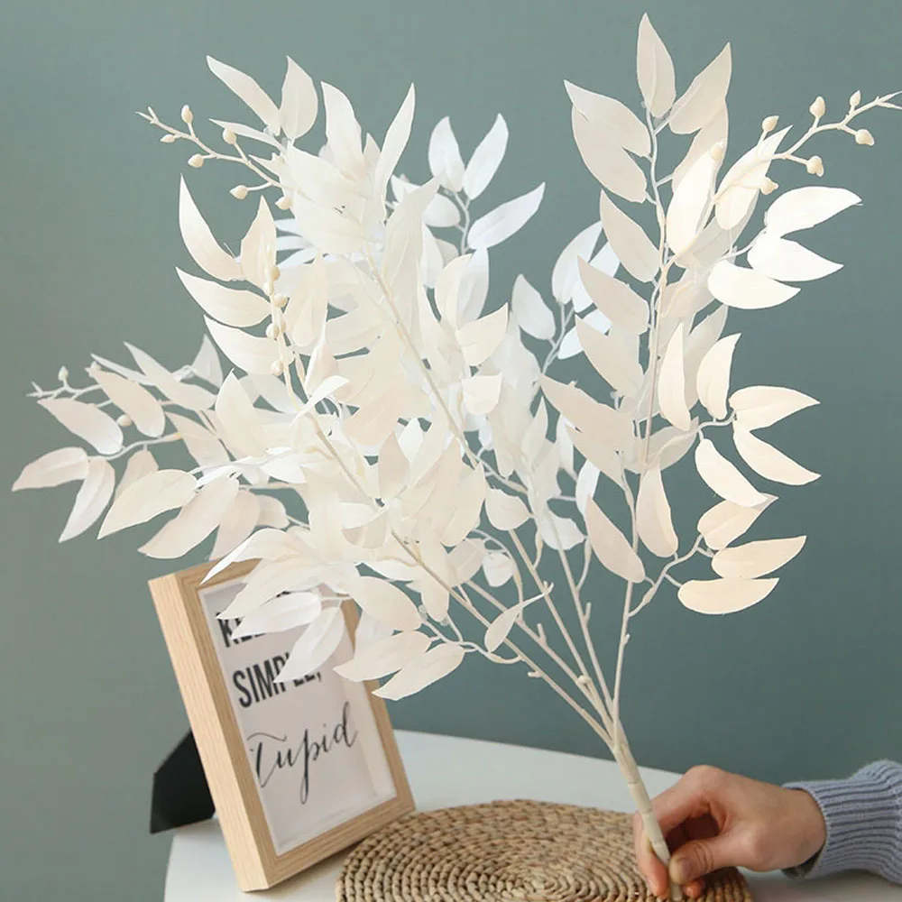 

Artificial Leaves Bouquet Fake Willow Jungle Backdrop Decoration Faux Foliage Vine For Party Home Christmas Wedding Decoration