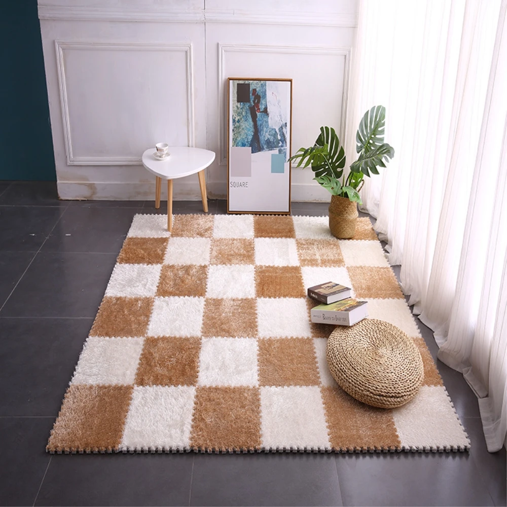 30x30 см EVA пена DIY коврик пазл ворсинки длинные мохнатый ковер плюшевый мягкий для