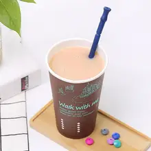 Многоразовое хранение, силикон Питьевая солома с чистящей щеткой посуда для бара аксессуары питьевой соломы