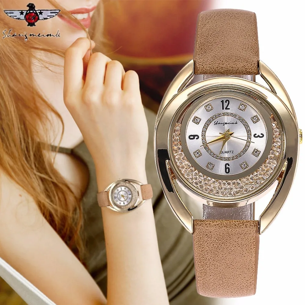 

Vansvar Brand Fashion Women Rhinestone Watch Luxury Leather Clock Quartz Wrist Watch Relogio Feminino Dropshipping