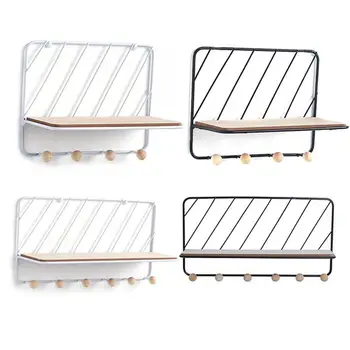 

Nordic Wind Storage Rack Wall Mount Wrought Iron Debris Storage Rack Net Red Photo Wall Organizer Bedroom Living Room Decoration