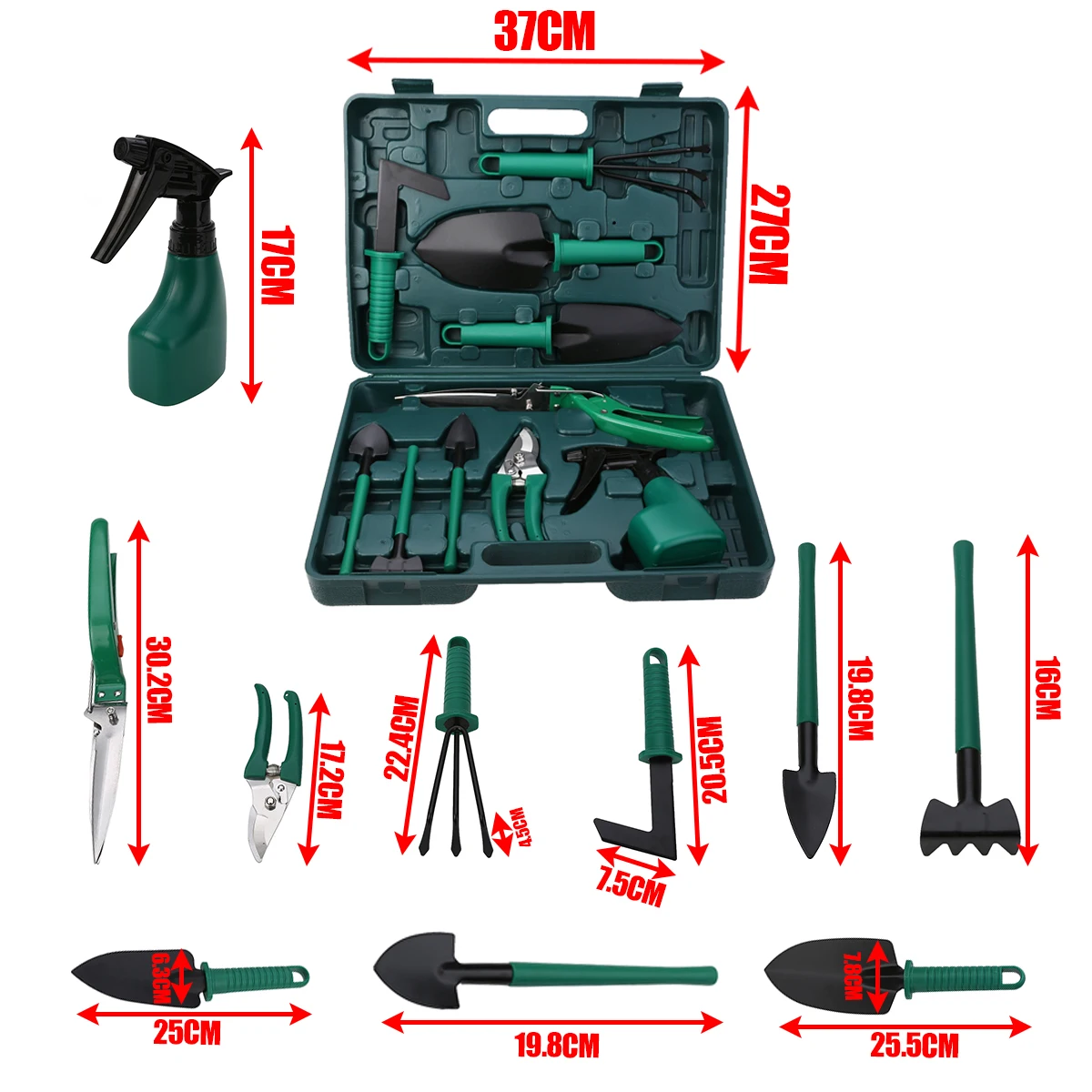 

10PCs/Set Garden Tools Set Gardening Shovel Rake Tools Kit for Clipping Weeding Digging Clipping Mini Sharp Shovel Rake