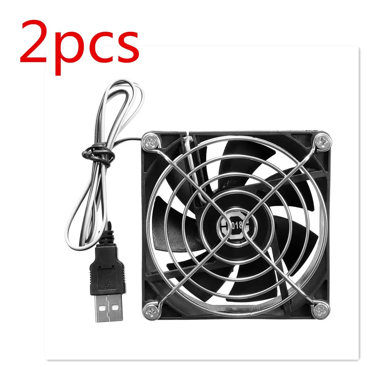 

2PCS 5V 80mm Computer Fan Portable USB Cooler Small PC CPU Cooling Computer Components Cooling Accessories Black Low Noise